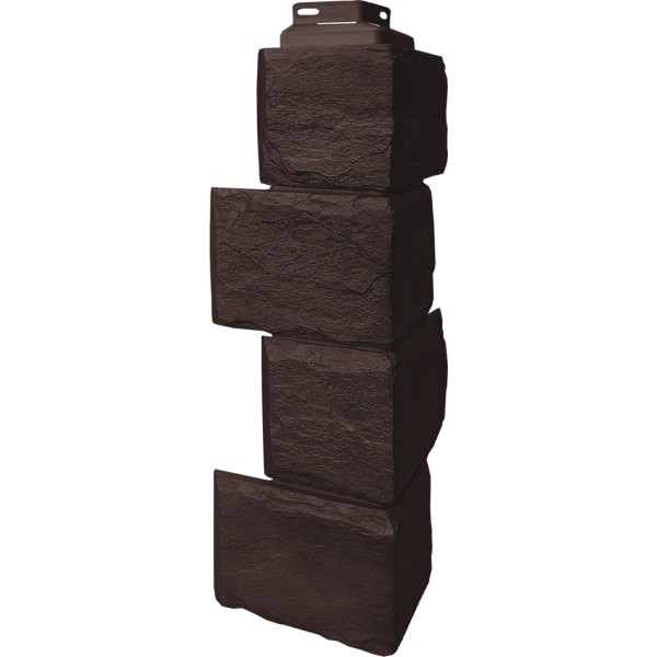 Цокольный сайдинг FineBer – Серия “Камень природный”, Угол наружный Коричневый купить в Липецке