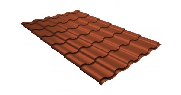 Металлочерепица кредо GL 0,5 GreenСoat Pural RR 750 кирпично-красный (RAL 8004 терракота) купить в Липецке