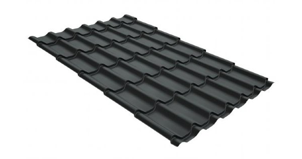 Металлочерепица классик GL 0,5 GreenCoat Pural Matt RR 23 темно-серый (RAL 7024 мокрый асфальт) купить в Липецке