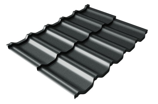 Металлочерепица модульная Квинта Uno Grand Line c 3D резом 0,5 GreenСoat Pural Matt RR2Н3 (RAL 7016 антрацитово-серый) купить в Липецке