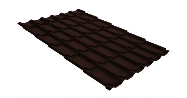 Металлочерепица классик GL 0,5 GreenCoat Pural Matt RR 887 шоколадно-коричневый (RAL 8017 шоколад) купить в Липецке