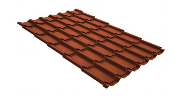 Металлочерепица классик GL 0,5 GreenCoat Pural RR 750 кирпично-красный (RAL 8004 терракота) купить в Липецке