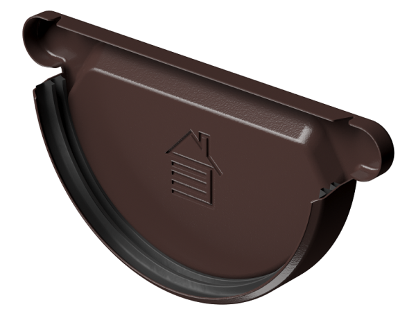 Заглушка желоба D125 Döcke STAL PREMIUM Шоколад, (RAL 8019) купить в Липецке