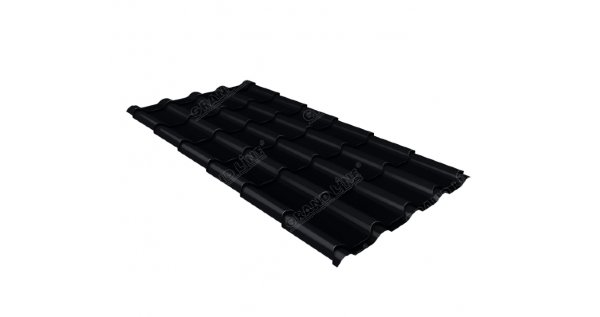 Металлочерепица камея 0,45 Drap RAL 9005 черный купить в Липецке