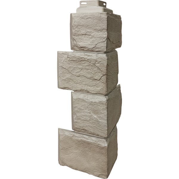 Цокольный сайдинг FineBer – Серия “Камень природный”, Угол наружный Песочный купить в Липецке