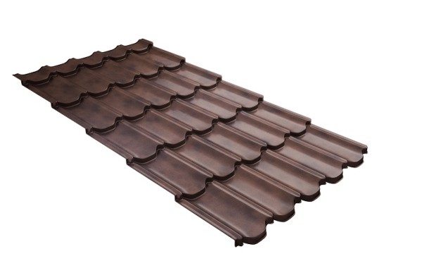 Металлочерепица квинта плюс с  3D резом 0,45 Safari Twincolor Brown купить в Липецке