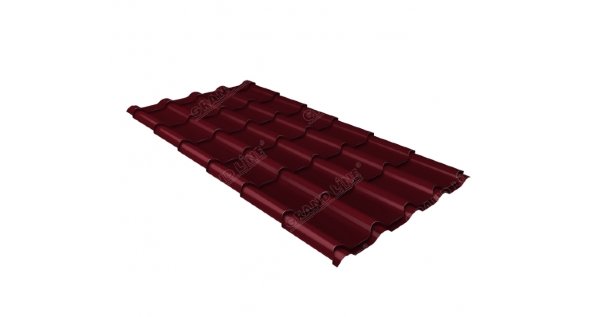 Металлочерепица камея 0,45 Drap RAL 3005 красное вино купить в Липецке