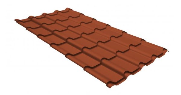 Металлочерепица камея GL 0,5 GreenCoat Pural RR 750 кирпично-красный (RAL 8004 терракота) купить в Липецке