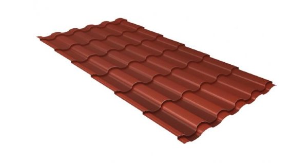 Металлочерепица кредо GL 0,5 Velur20 RAL 8004 терракота купить в Липецке