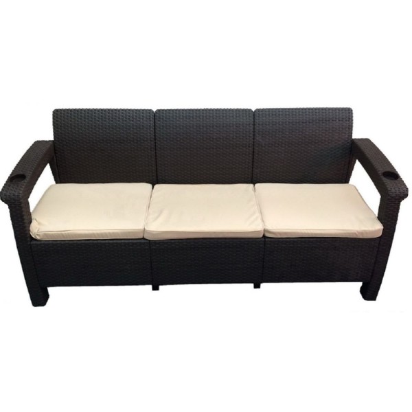 Трёхместный диван  Yalta Sofa 3 Seat венге купить в Липецке