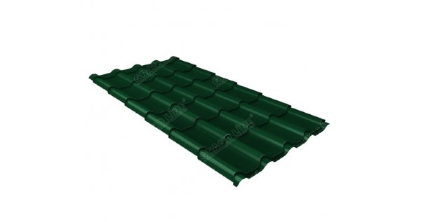 Металлочерепица камея 0,5 Satin RAL 6005 зеленый мох купить в Липецке
