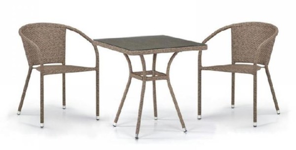 Комплект плетеной мебели AFINA из иск. ротанга T282BNT/Y137C-W56 Light Brown 2Pcs купить в Липецке