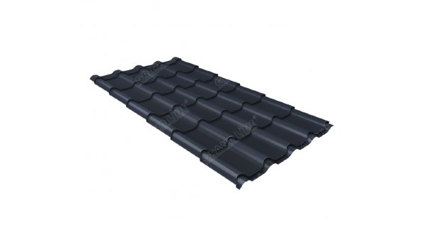 Металлочерепица камея 0,5 Satin RAL 7024 мокрый асфальт купить в Липецке
