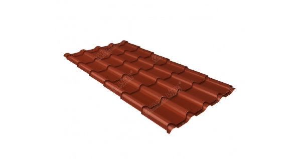 Металлочерепица камея 0,5 Satin RAL 8004 терракота купить в Липецке