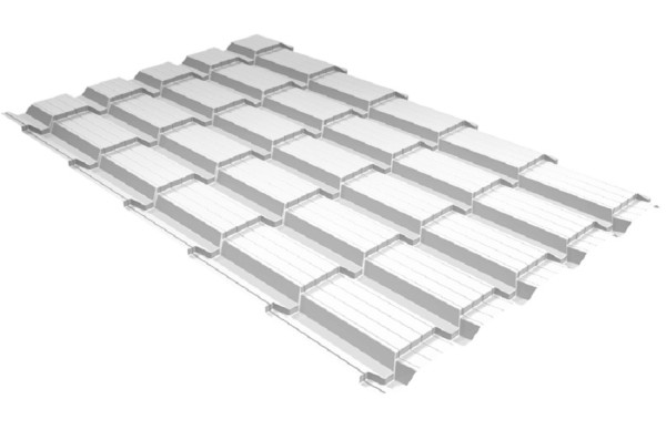 Металлочерепица GL квадро профи 0,5 Satin RAL 9003 сигнальный белый купить в Липецке