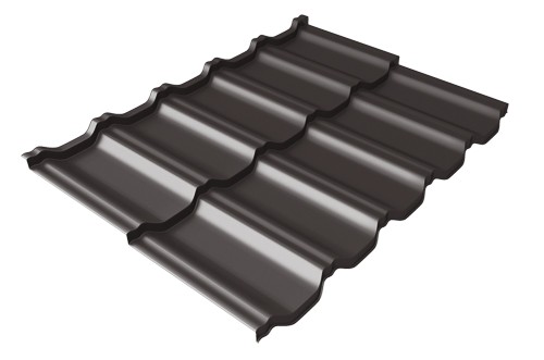 Металлочерепица модульная Квинта Uno Grand Line c 3D резом 0,5 Satin Мatt RR 32 темно-коричневый купить в Липецке