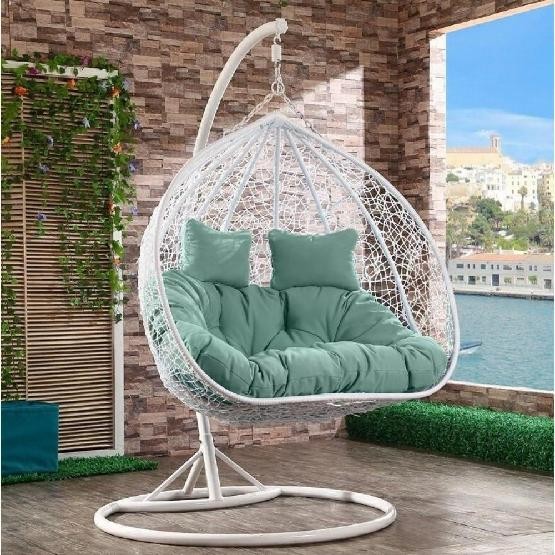 Кресло Подвесное из искусственного ротанга AFM-109A White/Green купить в Липецке