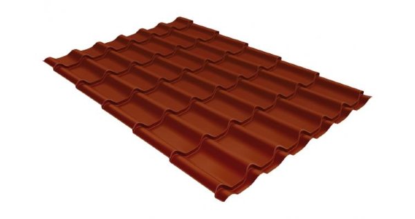 Металлочерепица классик GL 0,5 Velur20 RAL 8004 терракота купить в Липецке