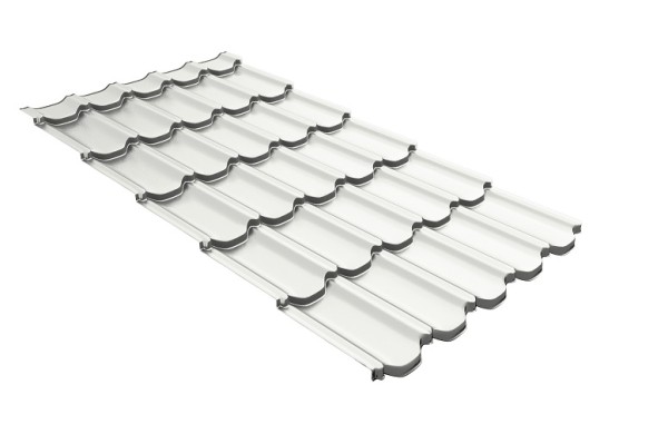 Металлочерепица квинта плюс с 3D резом 0,5 Satin RAL 9003 сигнальный белый купить в Липецке