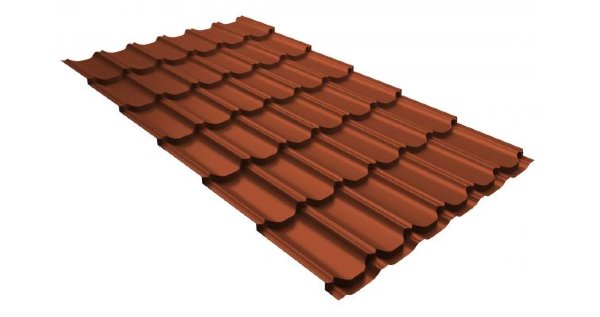 Металлочерепица квинта плюс 0,5 GreenCoat Pural RR 750 кирпично-красный (RAL 8004 терракота) купить в Липецке